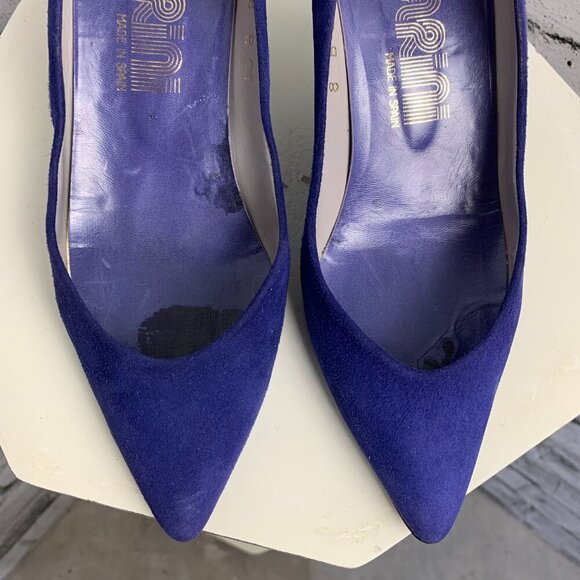 Elegant Blue Suede Heels - Picture 4 of 14